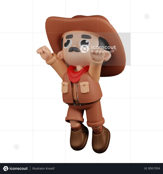 Superhero  Cowboy  3D Illustration