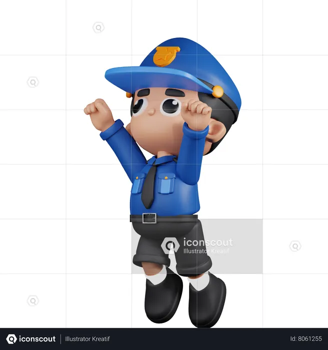 Superhero Policeman  3D Illustration