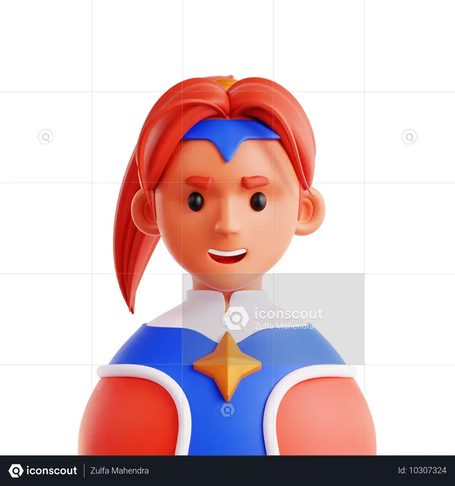 Superhéroe femenina  3D Icon