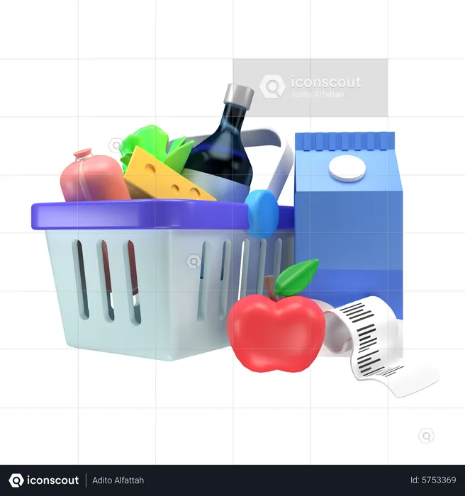 Supermarket shopping  3D Icon