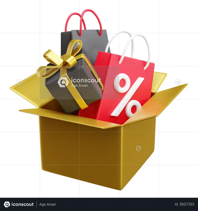 Caixa de compras  3D Icon