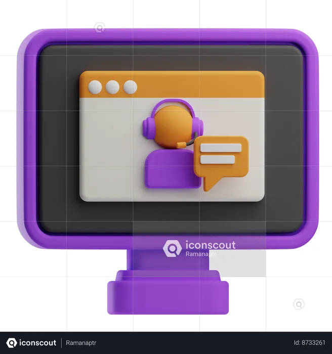 Suporte ao cliente on-line  3D Icon