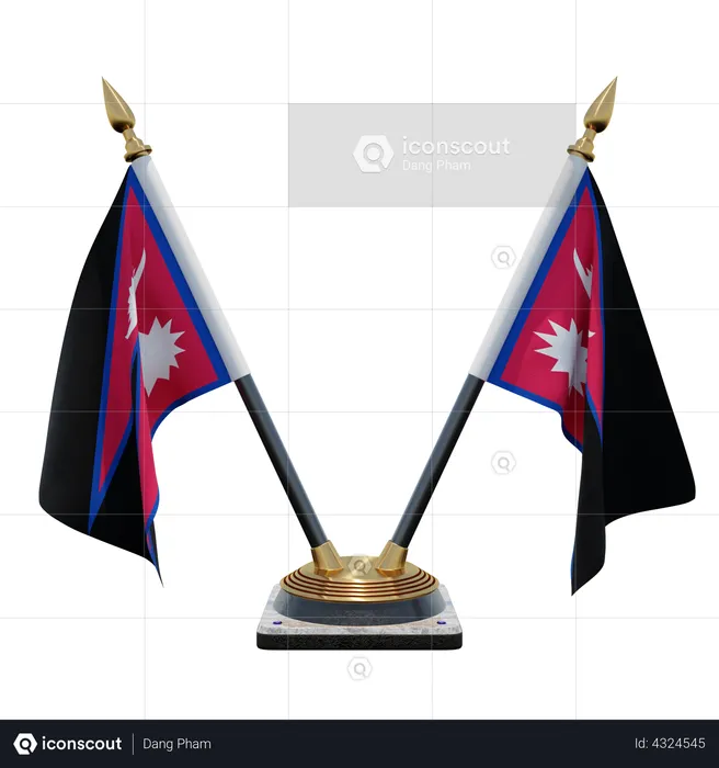 Suporte de bandeira de mesa dupla nepal Flag 3D Flag