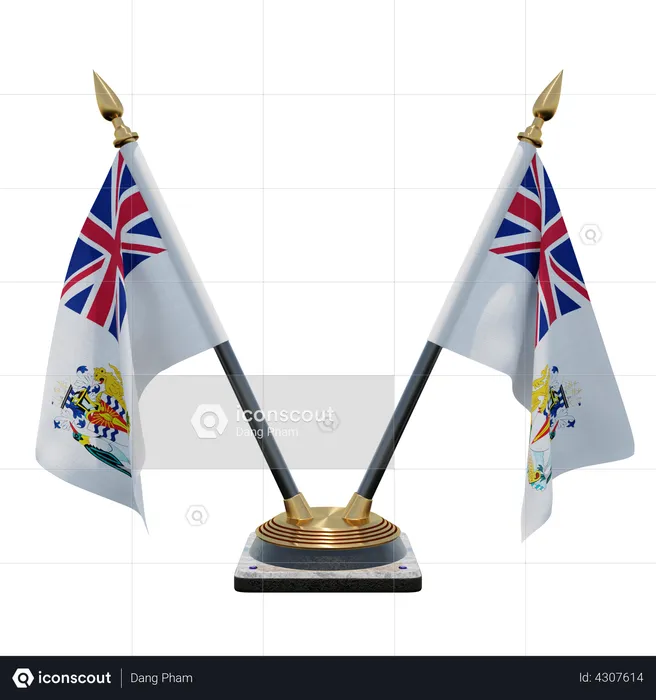 Suporte de bandeira de mesa dupla do Território Antártico Britânico Flag 3D Flag