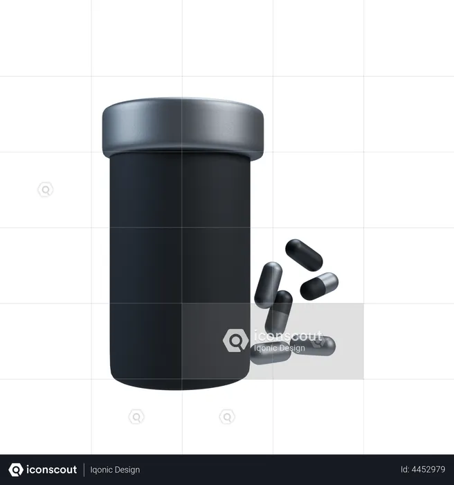 Supplement Bottle  3D Illustration