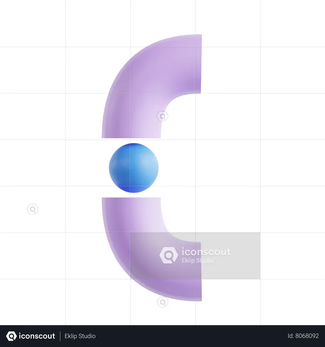 Support rond à gauche  3D Icon