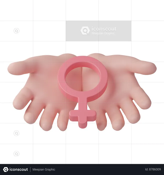 Supporting Female Gender  3D Icon