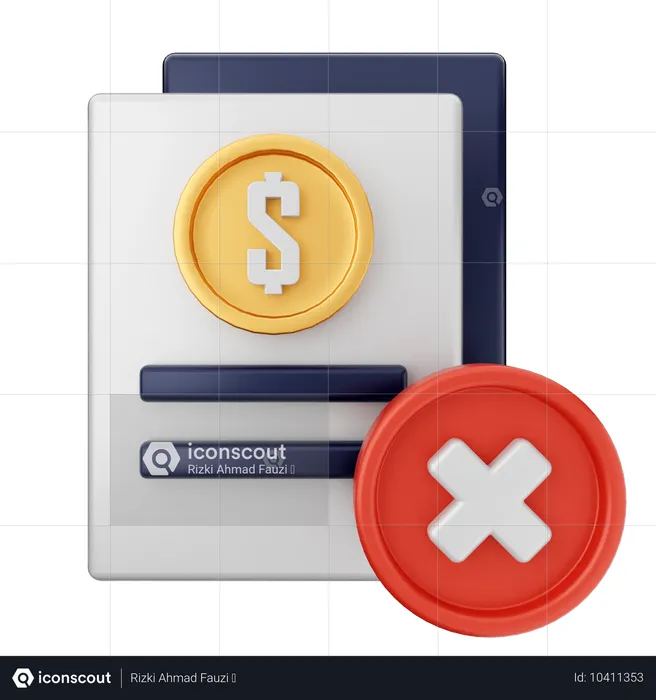 Supprimer l'argent dollar  3D Icon