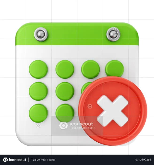 Supprimer le calendrier  3D Icon