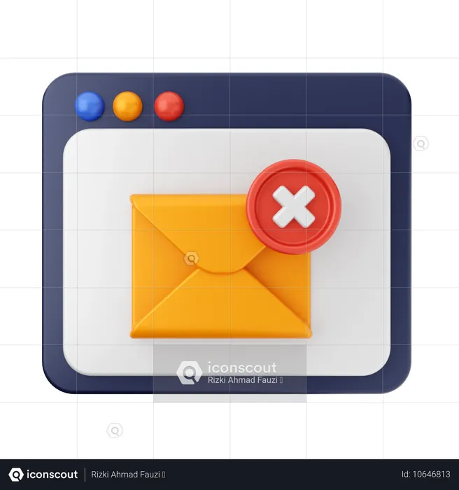 Supprimer le message électronique  3D Icon