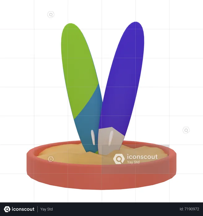 Surf Board  3D Icon