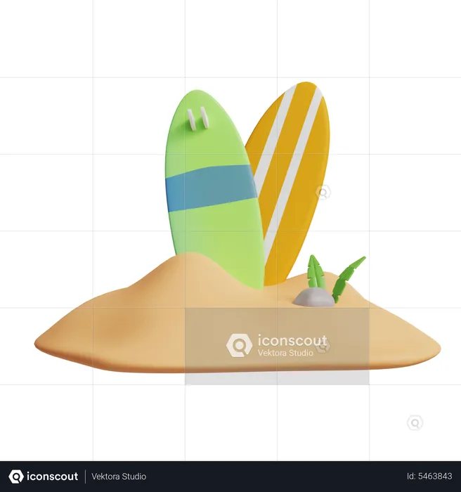 Surf Board  3D Icon