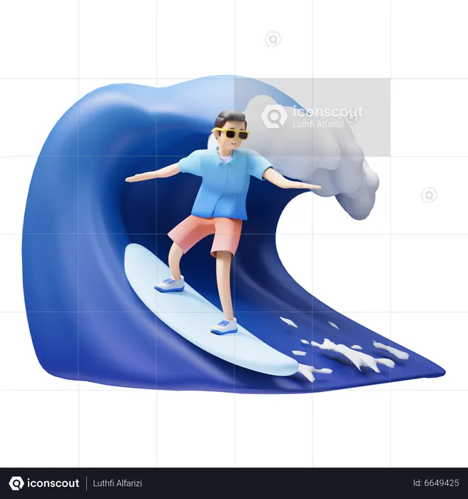 Surfing  3D Icon