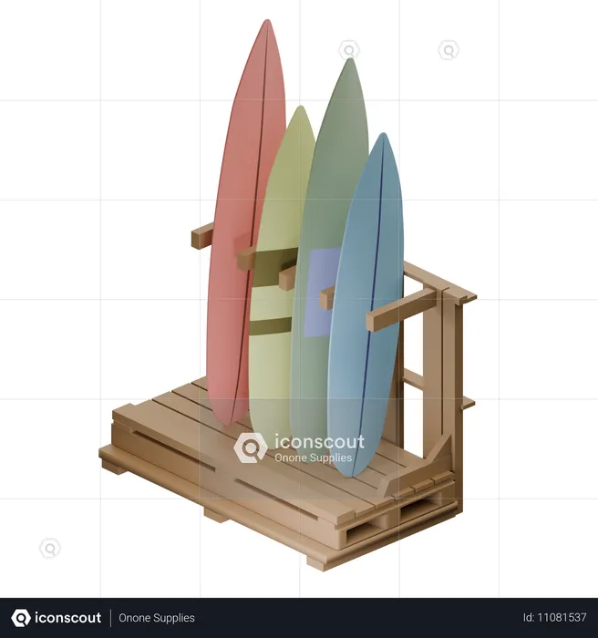 Surfing Board  3D Icon