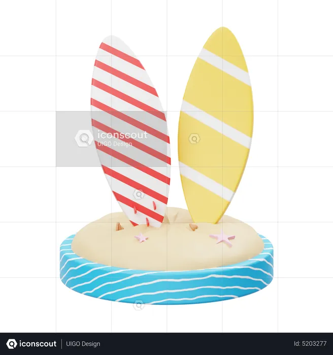 Surfing Board  3D Icon