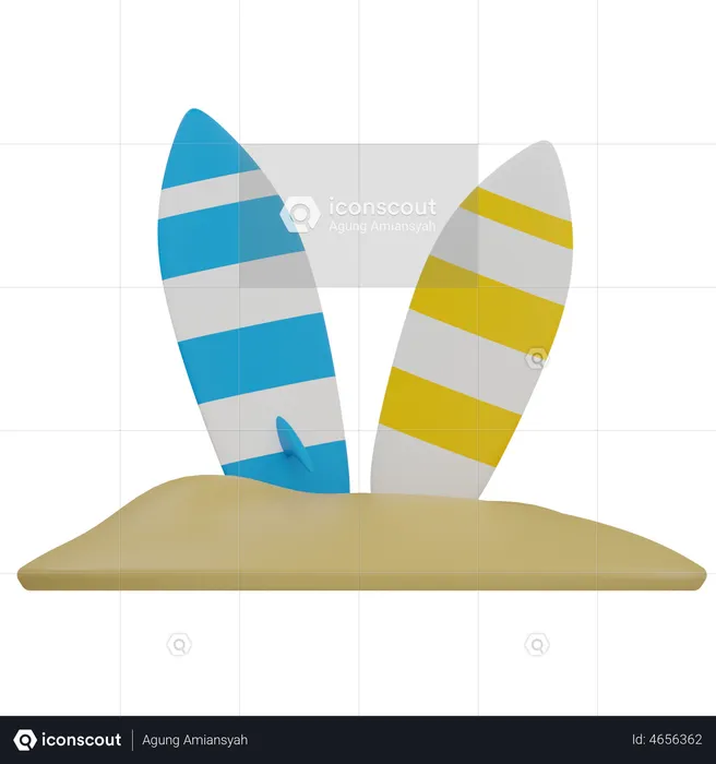 Surfing Board  3D Illustration