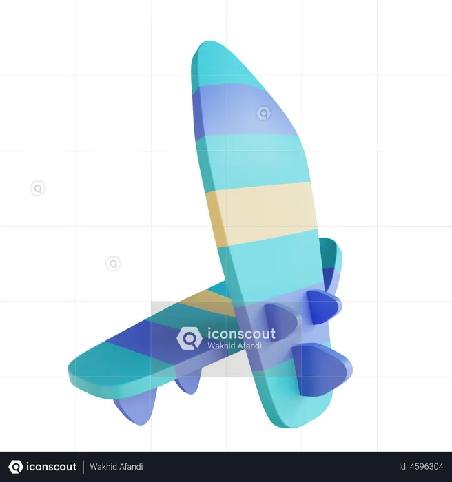 Surfing Board  3D Illustration