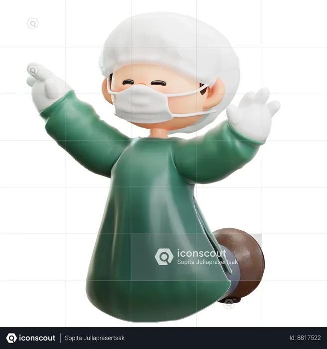 Surgeon Had Successful Surgery  3D Illustration
