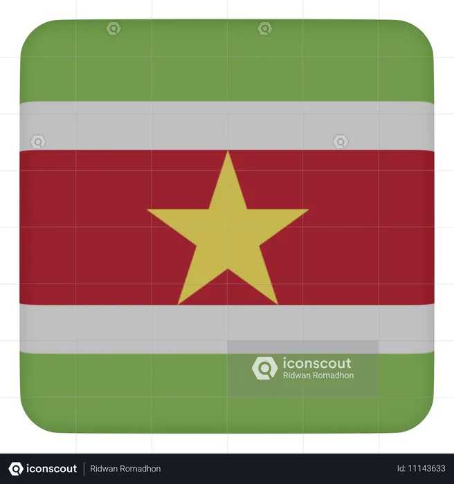 Surinam Flag 3D Icon