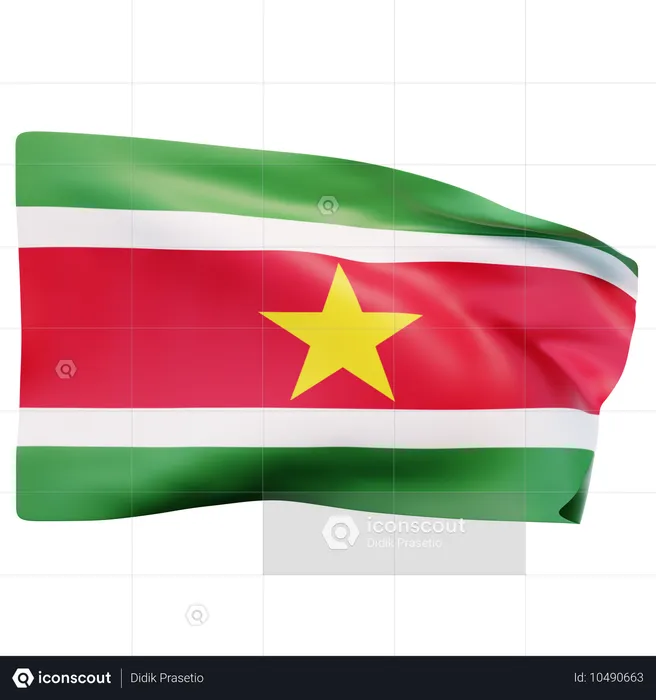 Suriname Flag Flag 3D Icon