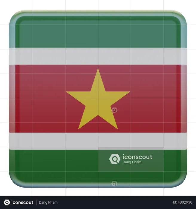 Suriname Flag Flag 3D Illustration