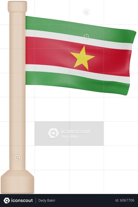 Suriname Flag Flag 3D Icon