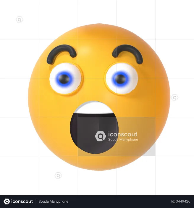 Surprise Emoji 3D Illustration