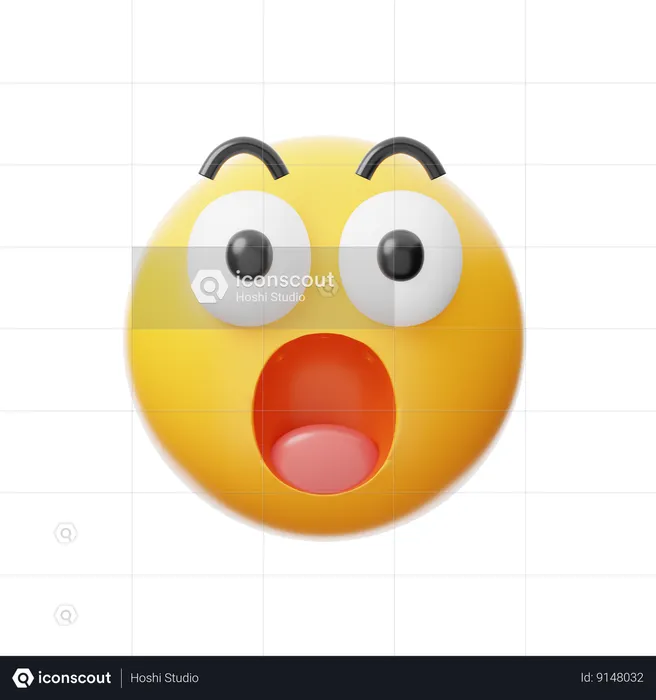 Surprised Emoji 3D Icon