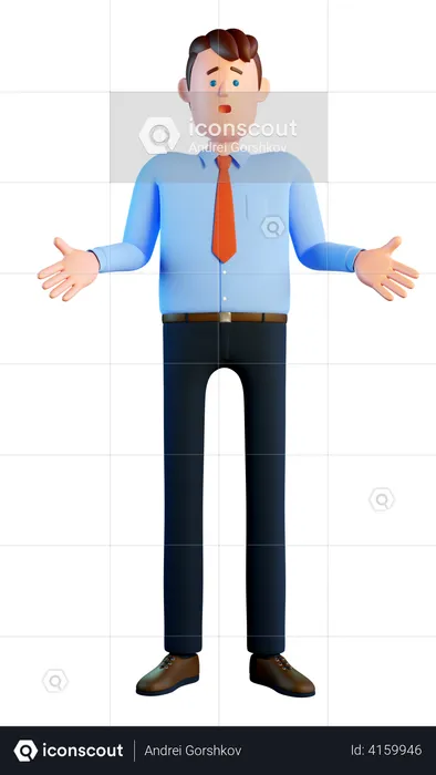 Surprised Businessman  3D Illustration