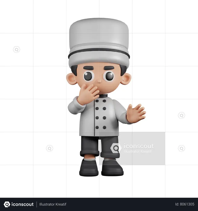 Surprised Chef  3D Illustration