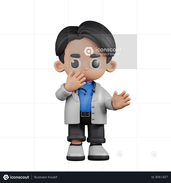 Surprised Doctor  3D Illustration