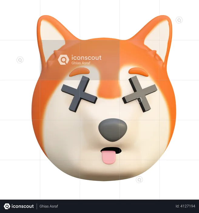Surprised dog Emoji 3D Illustration
