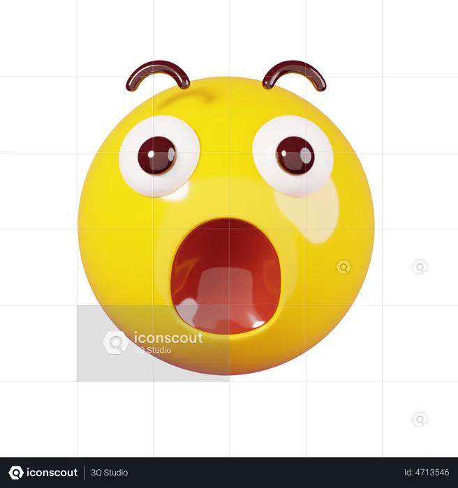 Surprised Emoji Emoji 3D Illustration
