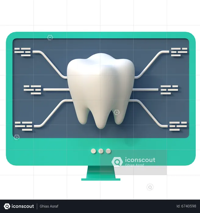 Surveillance de la santé dentaire  3D Icon