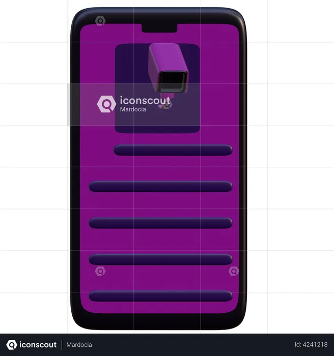 Surveillance de la sécurité des smartphones  3D Icon
