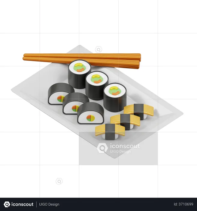 Sushi  3D Illustration