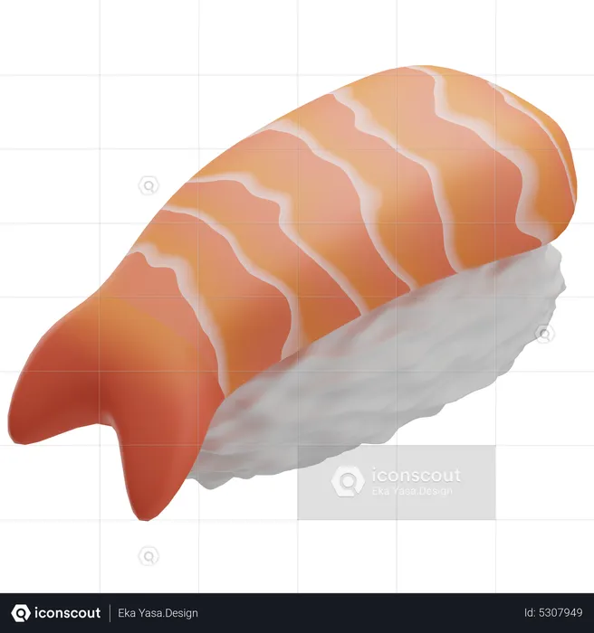 Crevettes à sushi  3D Icon