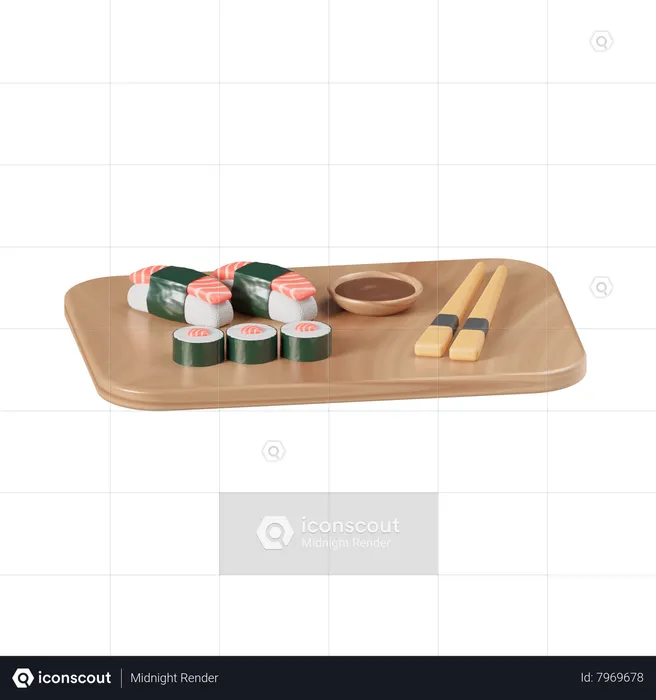 Sushi Dish  3D Icon