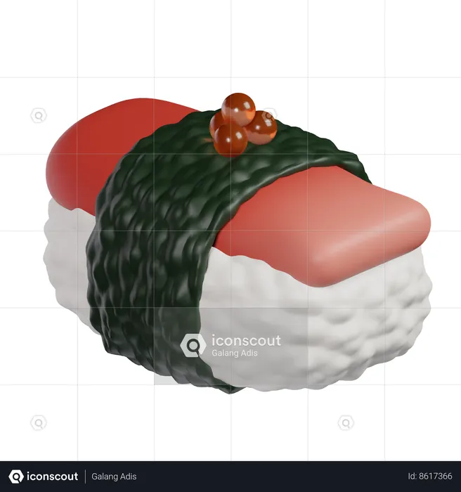 Sushi Fish Egg  3D Icon