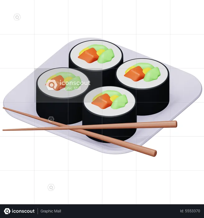 Sushi Japanese Food  3D Icon