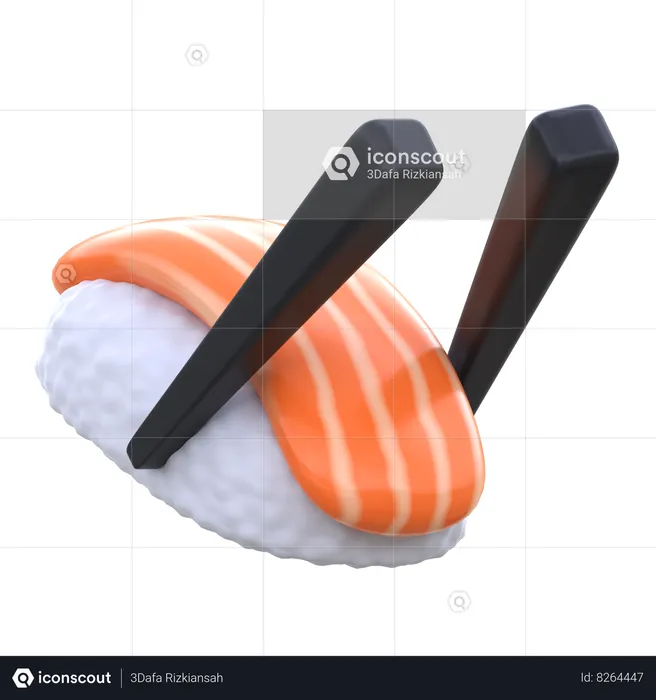 Sushi nigiri con palillos  3D Icon