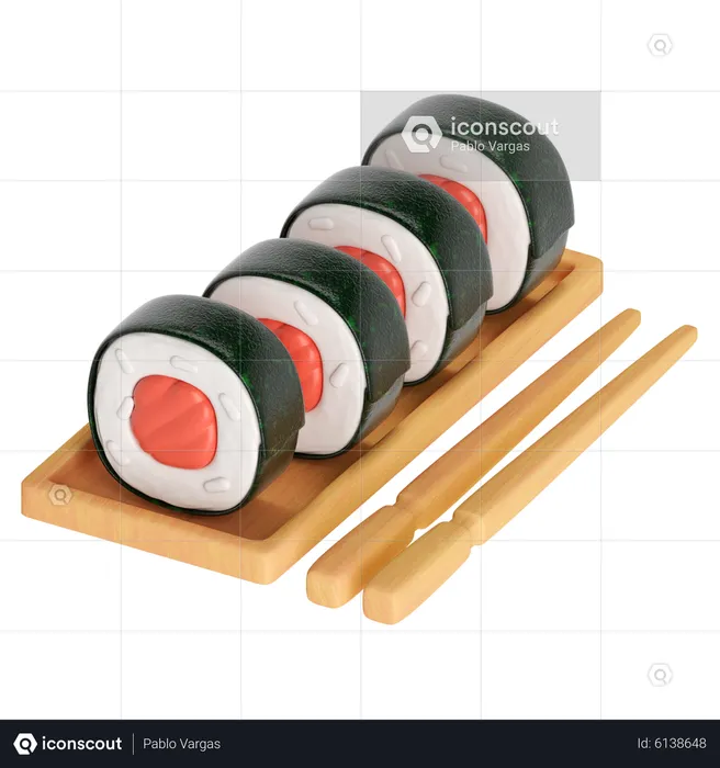Sushi Plate  3D Icon