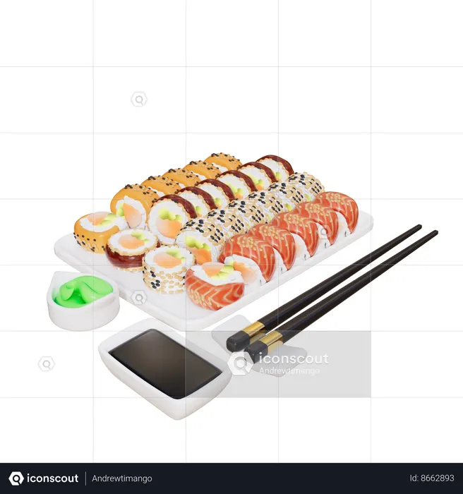 Rouleau de sushi  3D Icon