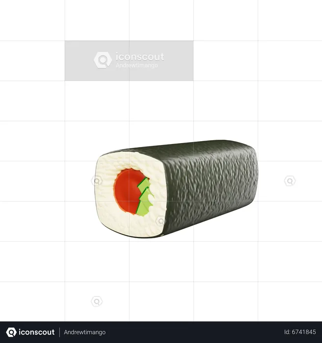 Sushi Roll  3D Icon