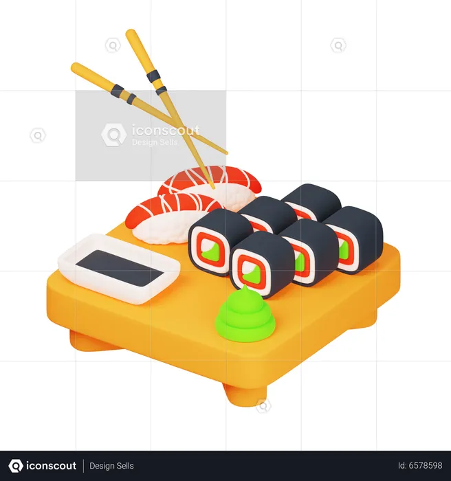 Sushi Roll  3D Icon