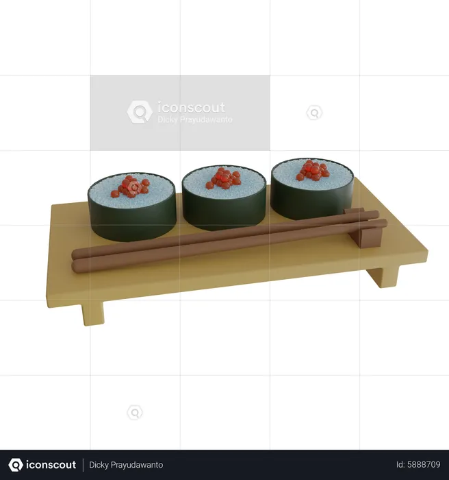 Sushi-Rollenteller  3D Icon