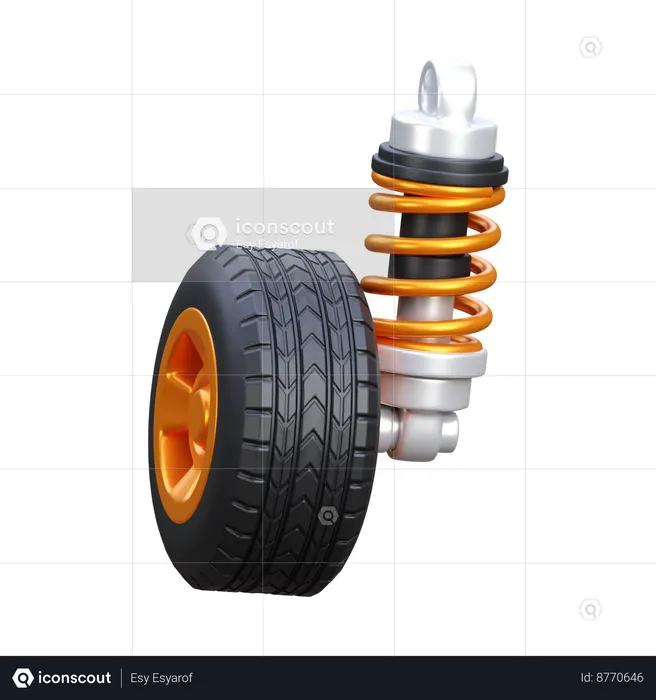 Suspensión del auto  3D Icon