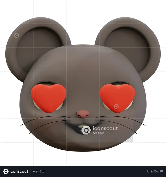 Süße Maus Liebe Emoji Emoji 3D Icon