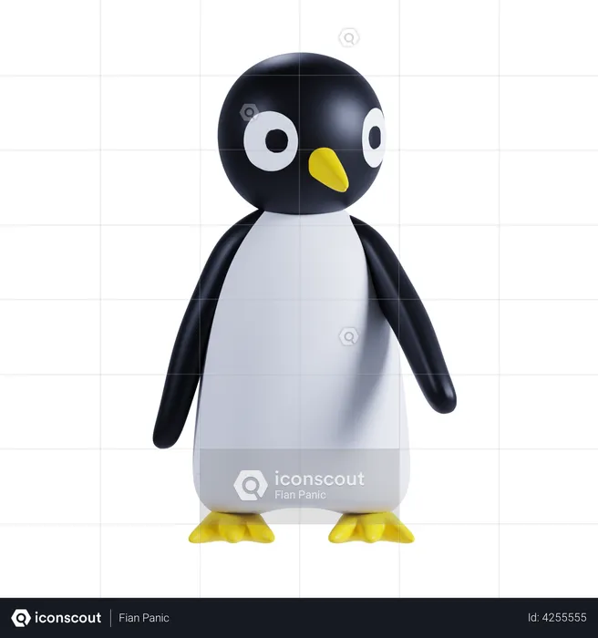 Süßer Pinguin zeigt etwas  3D Illustration