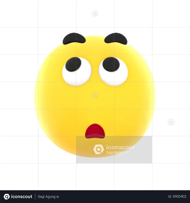 Süßer verwirrter Emoji Emoji 3D Icon
